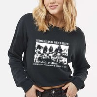 Homeland Security Since 1482 Printed Cotton Cropped Pullover Crew