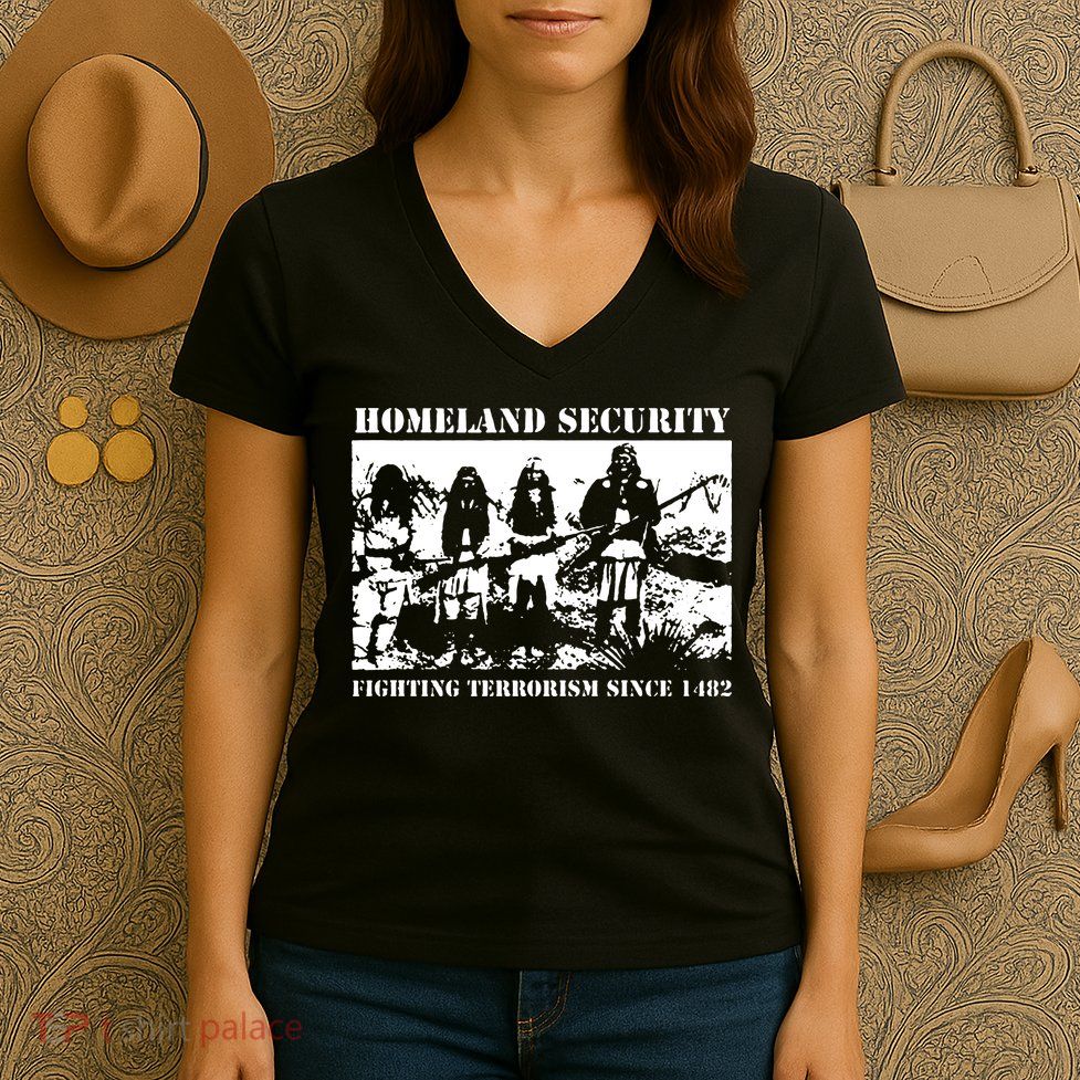 Homeland Security Since 1482 Printed Cotton Women's V-Neck T-Shirt