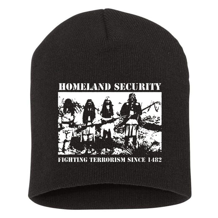 Homeland Security Since 1482 Printed Cotton Short Acrylic Beanie