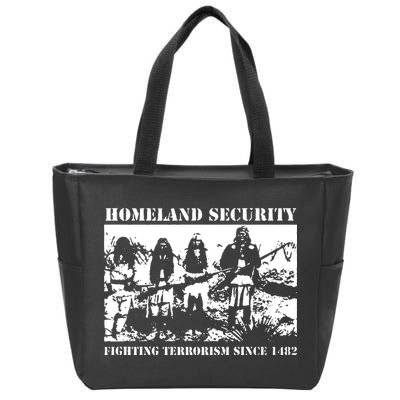 Homeland Security Since 1482 Printed Cotton Zip Tote Bag