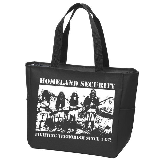 Homeland Security Since 1482 Printed Cotton Zip Tote Bag