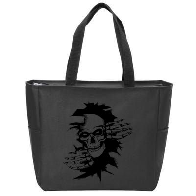 Horror Skull Skeleton Halloween Costume Zip Tote Bag