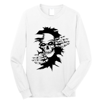 Horror Skull Skeleton Halloween Costume Long Sleeve Shirt