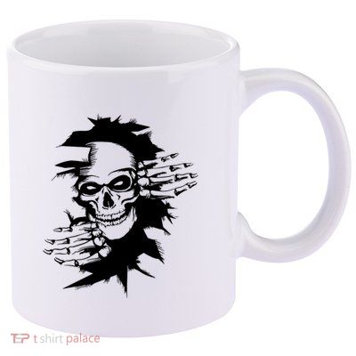 Horror Skull Skeleton Halloween Costume 11oz C Handle Ceramic Mug