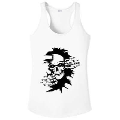 Horror Skull Skeleton Halloween Costume Ladies PosiCharge Competitor Racerback Tank
