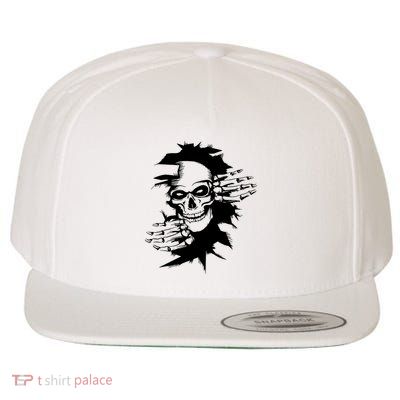 Horror Skull Skeleton Halloween Costume Wool Snapback Cap