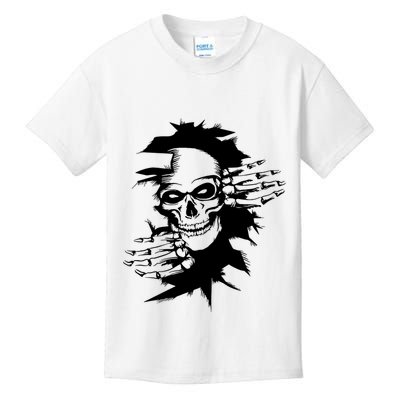 Horror Skull Skeleton Halloween Costume Kids T-Shirt