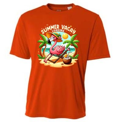 Hello Summer Summer Vacay Loading Cute Flamingo Family Trip Gift Cooling Performance Crew T-Shirt