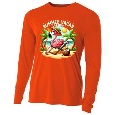 Hello Summer Summer Vacay Loading Cute Flamingo Family Trip Gift Cooling Performance Long Sleeve Crew