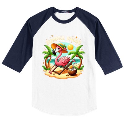 Hello Summer Summer Vacay Loading Cute Flamingo Family Trip Gift Baseball Sleeve Shirt