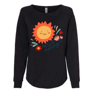 Hello Spring Sunset Floral Womens California Wash Sweatshirt