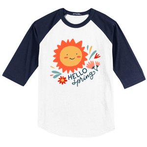 Hello Spring Sunset Floral Baseball Sleeve Shirt