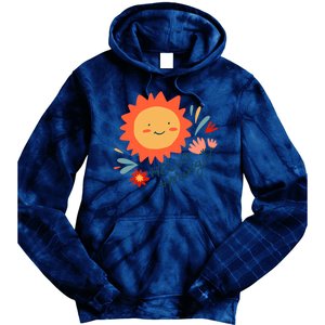 Hello Spring Sunset Floral Tie Dye Hoodie