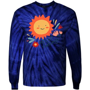 Hello Spring Sunset Floral Tie-Dye Long Sleeve Shirt