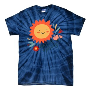 Hello Spring Sunset Floral Tie-Dye T-Shirt