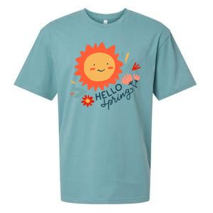 Hello Spring Sunset Floral Sueded Cloud Jersey T-Shirt