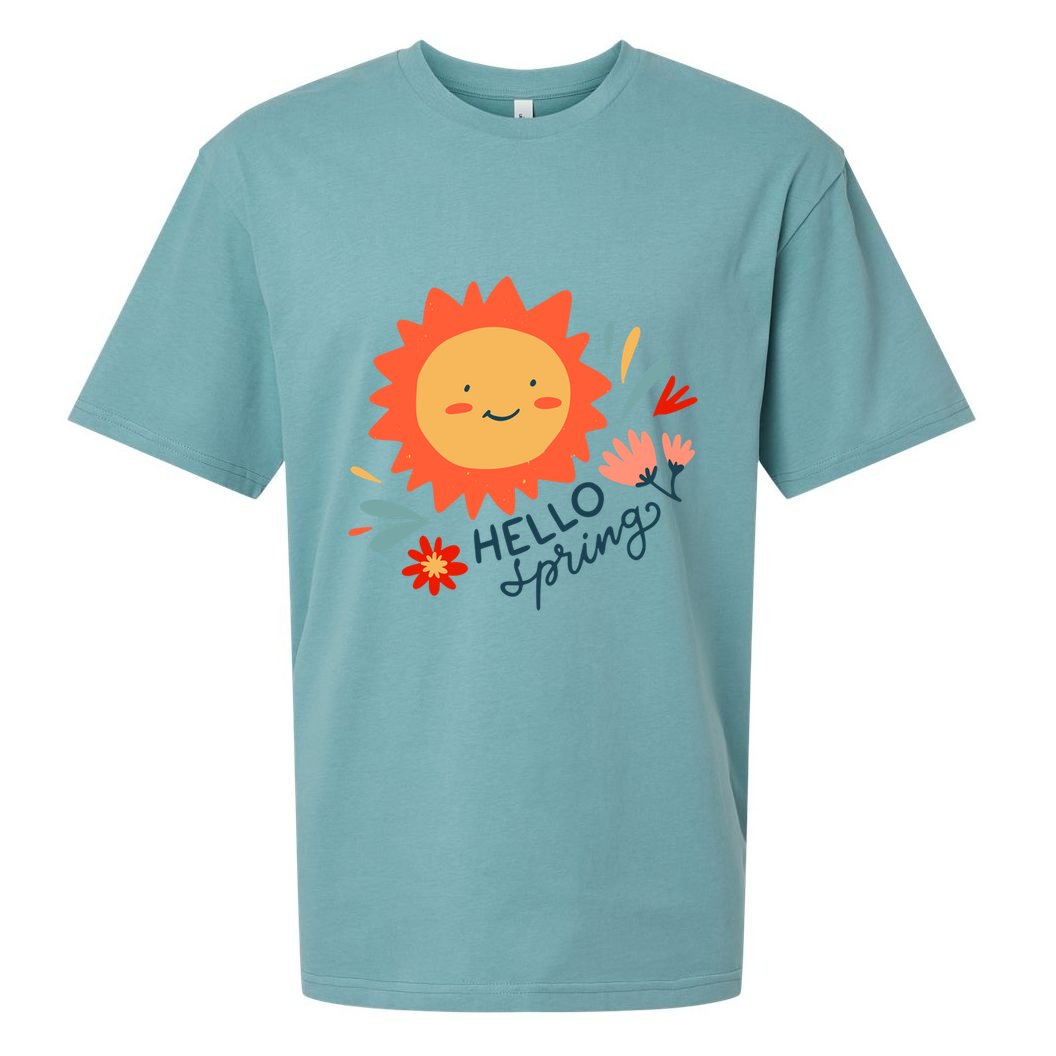 Hello Spring Sunset Floral Sueded Cloud Jersey T-Shirt