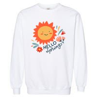 Hello Spring Sunset Floral Garment-Dyed Sweatshirt