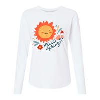 Hello Spring Sunset Floral Womens Cotton Relaxed Long Sleeve T-Shirt