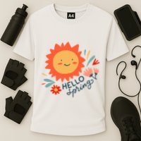 Hello Spring Sunset Floral Cooling Performance Crew T-Shirt