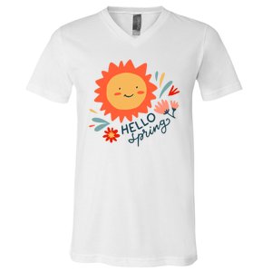 Hello Spring Sunset Floral V-Neck T-Shirt