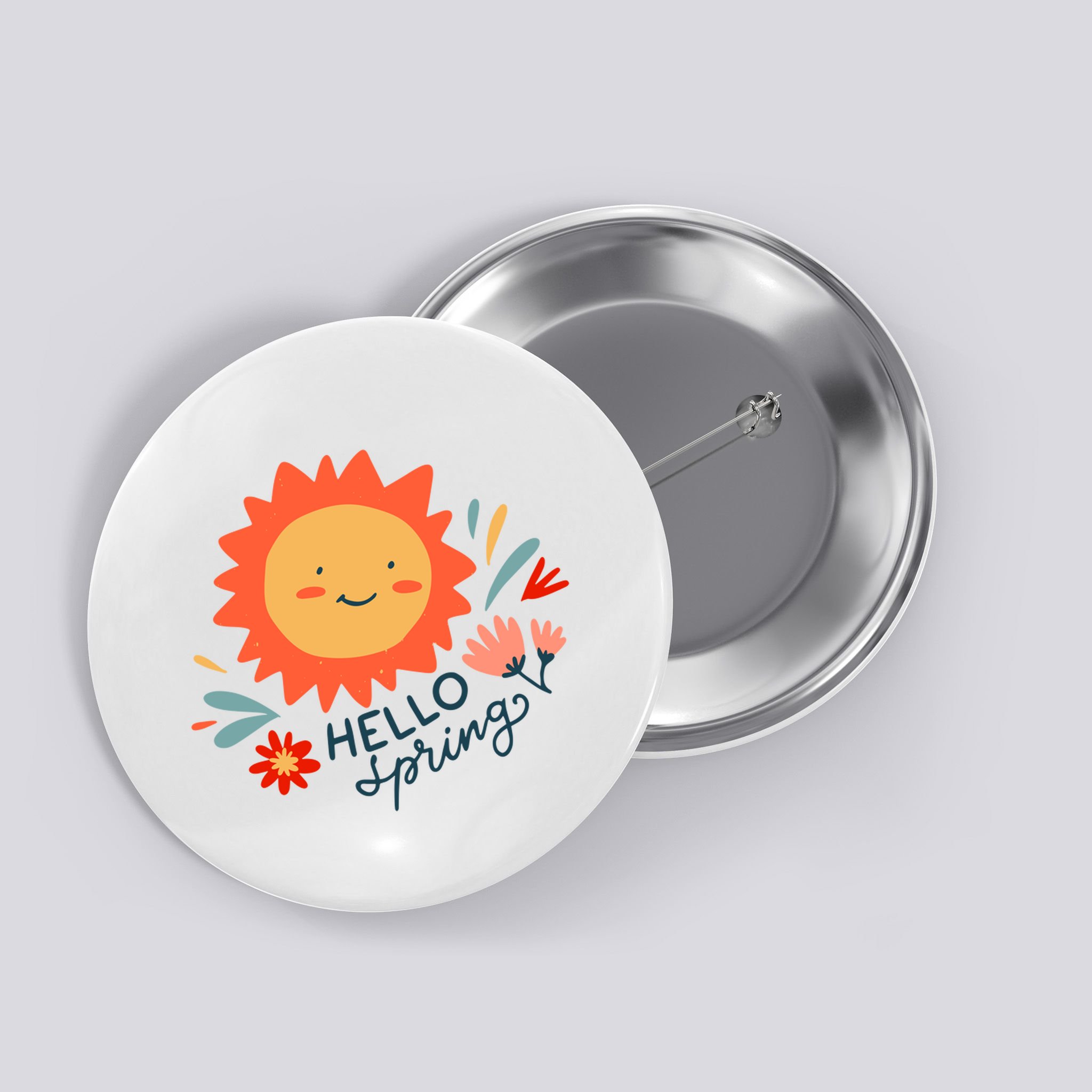 Hello Spring Sunset Floral Button