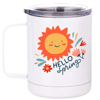 Hello Spring Sunset Floral 12 oz Stainless Steel Tumbler Cup