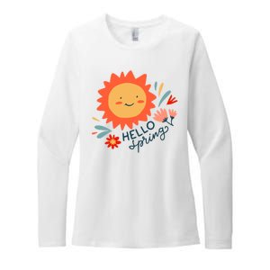 Hello Spring Sunset Floral Womens CVC Long Sleeve Shirt