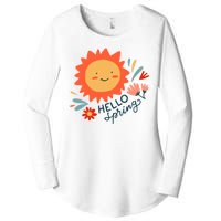 Hello Spring Sunset Floral Women's Perfect Tri Tunic Long Sleeve Shirt