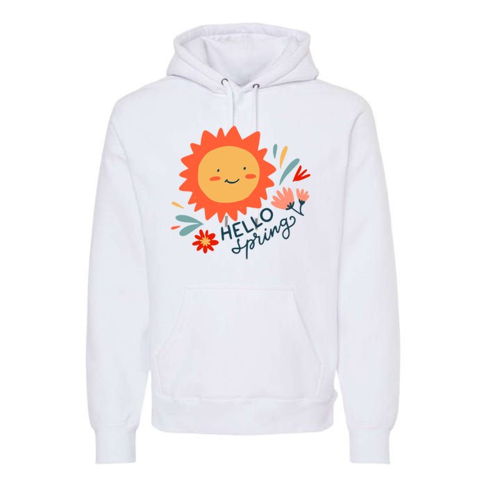 Hello Spring Sunset Floral Premium Hoodie