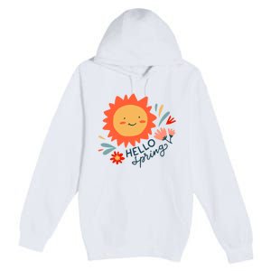 Hello Spring Sunset Floral Premium Pullover Hoodie