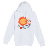 Hello Spring Sunset Floral Premium Pullover Hoodie