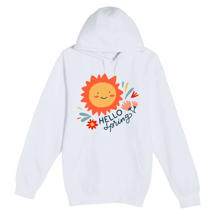 Hello Spring Sunset Floral Premium Pullover Hoodie