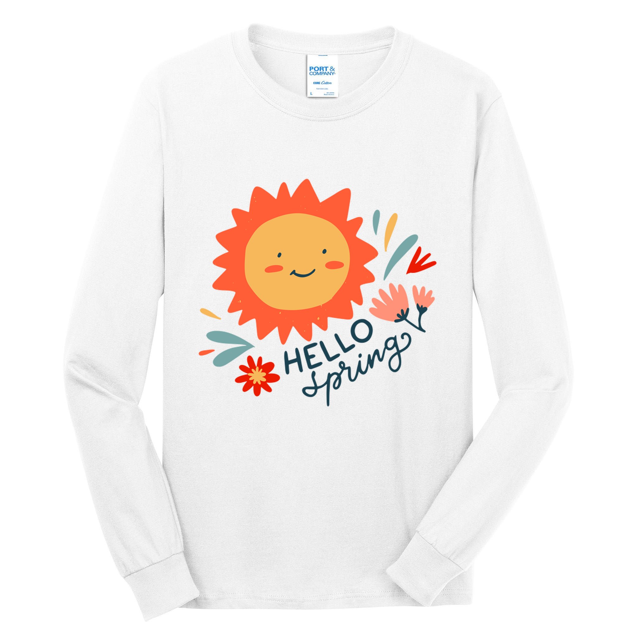 Hello Spring Sunset Floral Tall Long Sleeve T-Shirt