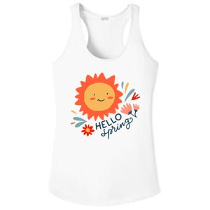 Hello Spring Sunset Floral Ladies PosiCharge Competitor Racerback Tank