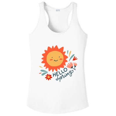 Hello Spring Sunset Floral Ladies PosiCharge Competitor Racerback Tank
