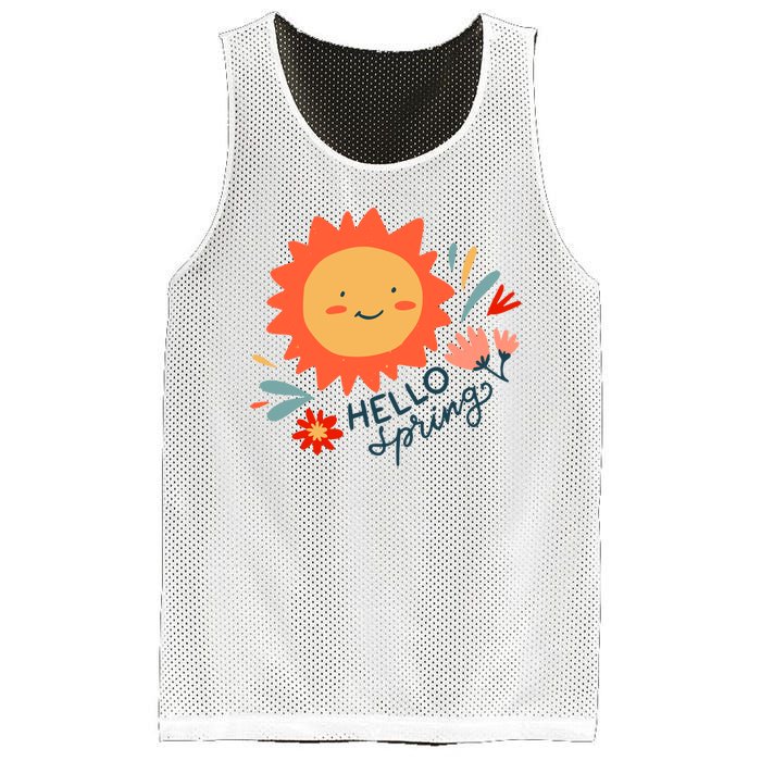 Hello Spring Sunset Floral Mesh Reversible Basketball Jersey Tank