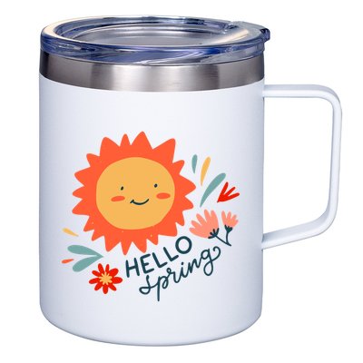Hello Spring Sunset Floral 12oz Stainless Steel Coffee Mug
