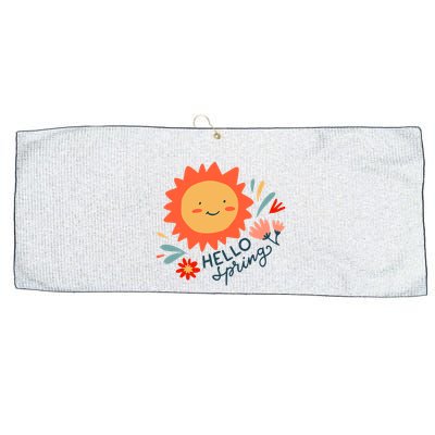 Hello Spring Sunset Floral Large Microfiber Waffle Golf Towel