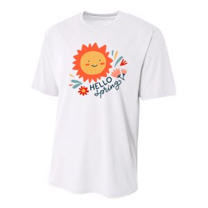 Hello Spring Sunset Floral Youth Performance Sprint T-Shirt