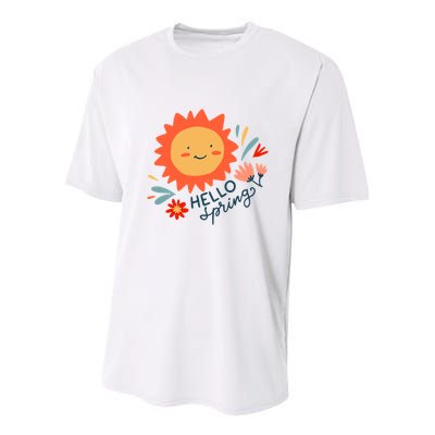 Hello Spring Sunset Floral Youth Performance Sprint T-Shirt