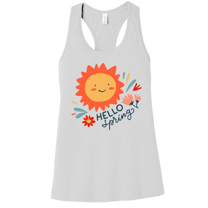 Hello Spring Sunset Floral Women's Racerback Tank