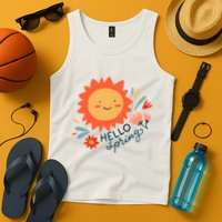 Hello Spring Sunset Floral Tank Top