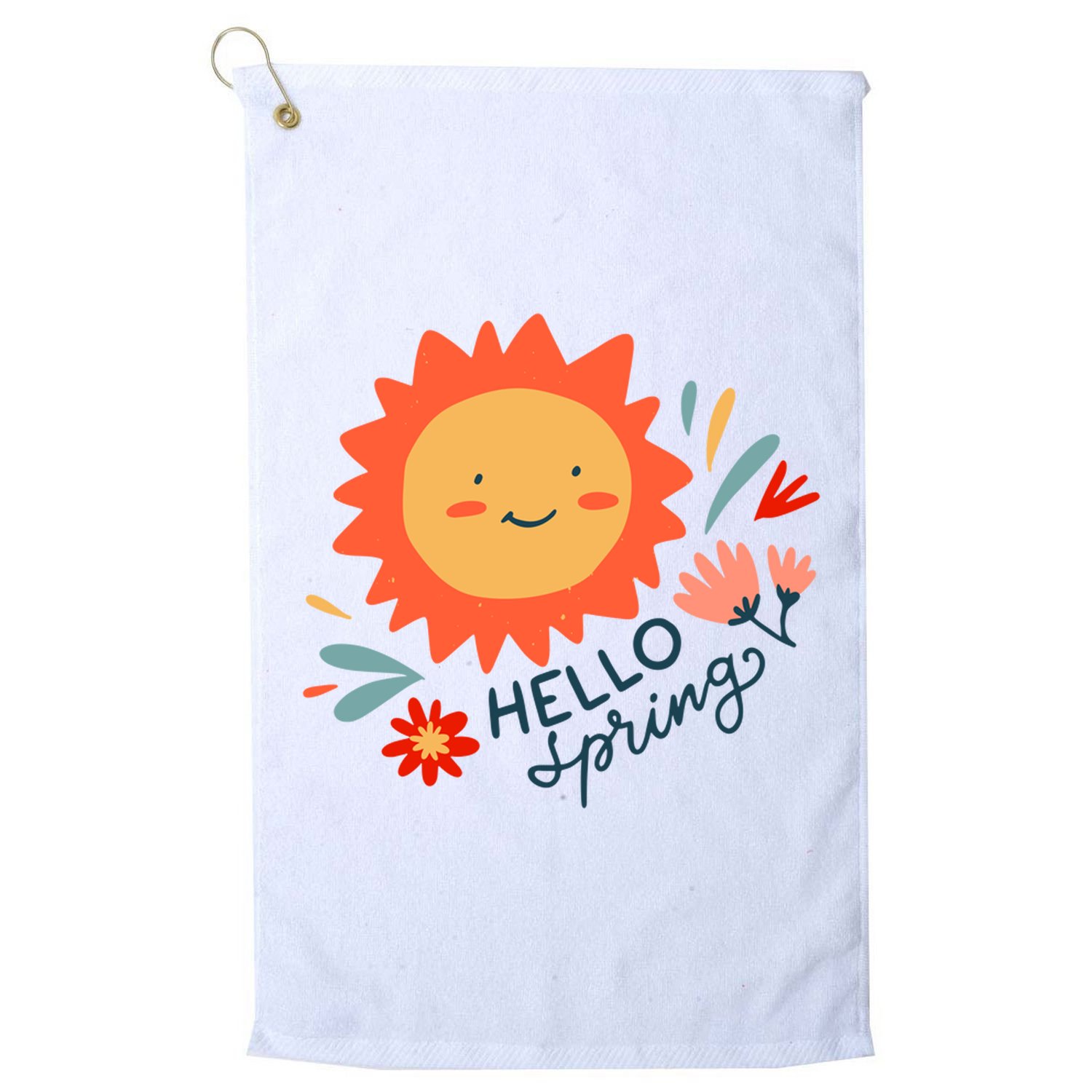 Hello Spring Sunset Floral Golf Towel