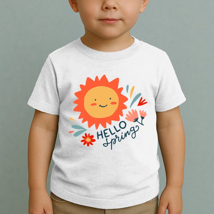 Hello Spring Sunset Floral Toddler T-Shirt