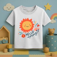 Hello Spring Sunset Floral Toddler T-Shirt