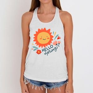 Hello Spring Sunset Floral Women's Knotted Racerback Tank