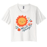 Hello Spring Sunset Floral Women's Crop Top Tee