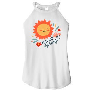 Hello Spring Sunset Floral Women's Perfect Tri Rocker Tank