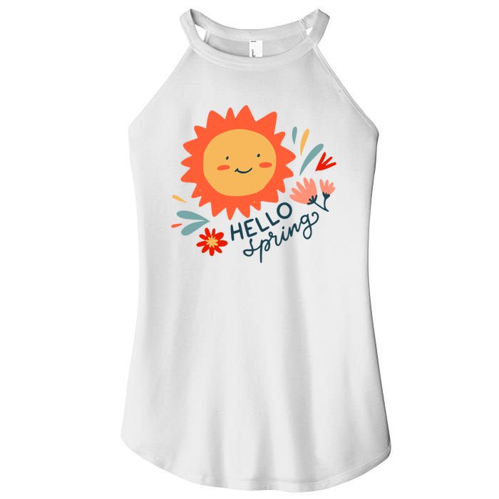 Hello Spring Sunset Floral Women's Perfect Tri Rocker Tank